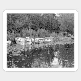 Boats moored at Barton Turf, Norfolk Broads Sticker